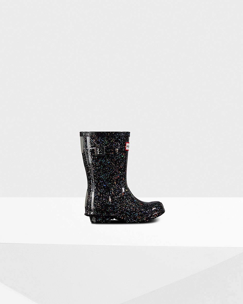 Kids Hunter Original Little Giant Glitter | Rain Boots Black | NZ-54936-ENHY